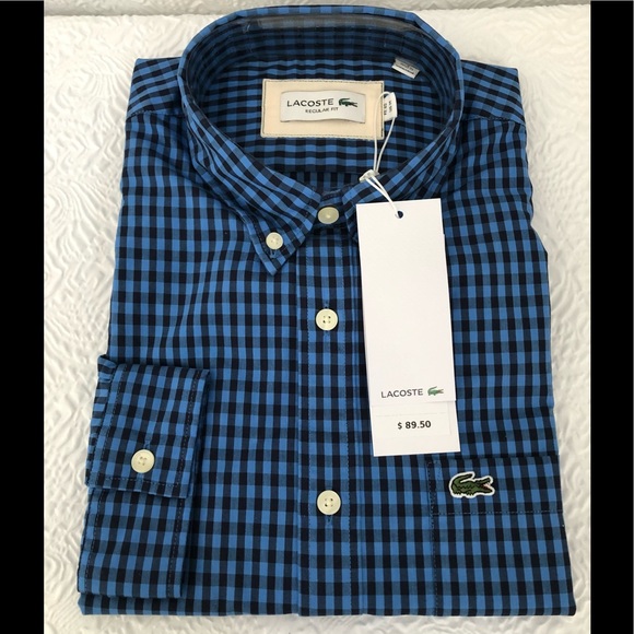 Lacoste Other - Lacoste NWT button down long sleeve blue and Navy medium